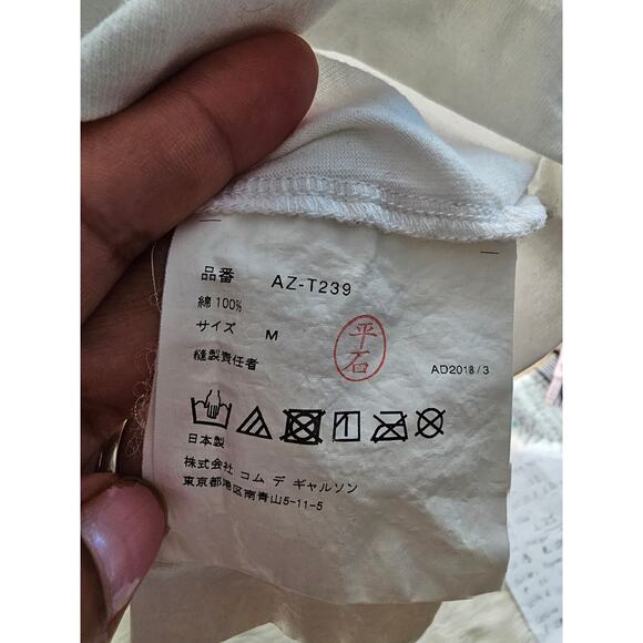 Comme des Garcons Play White Polka Dot Heart Logo T-Shirt size M - Picture 6 of 8